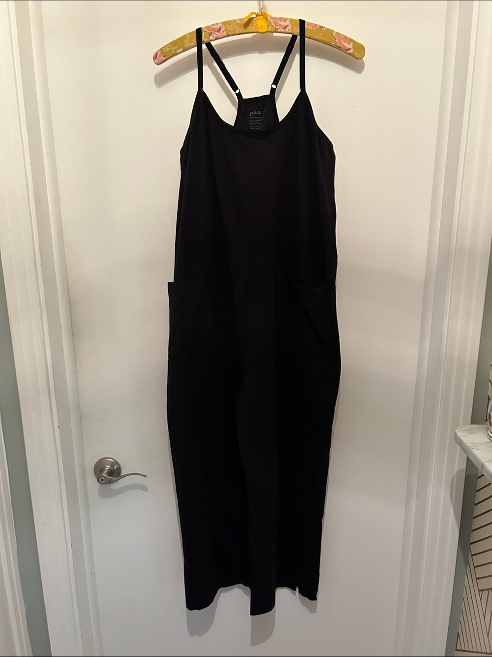 Pact Black Sleeveless jumpsuit romper with Pockets size M